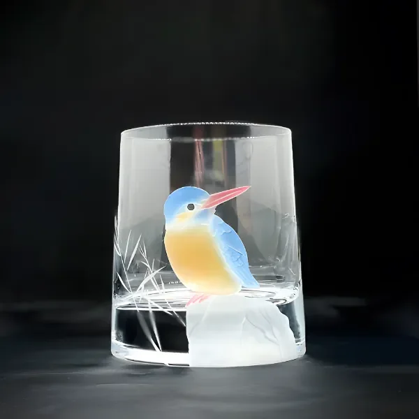 ロックグラス 彩色かわせみ2